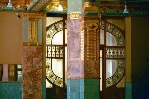 Art Nouveau Window Architecture Entrance Foyer