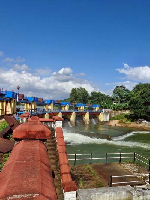 Aruvikara Dam Water Shed Blue Landscape Sky