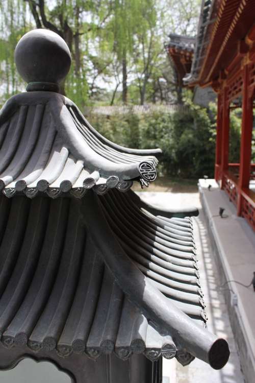 Asian Chinese Light Fixture Porch Detail