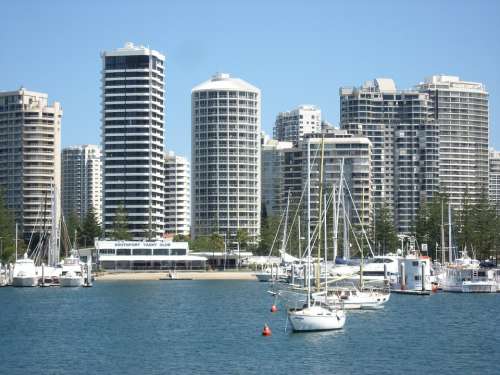 Australia Gold Coast Coast Skyscraper Boats