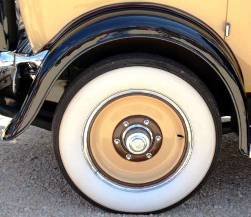 Auto Oldtimer Cadillac Wheel White Wall Tires