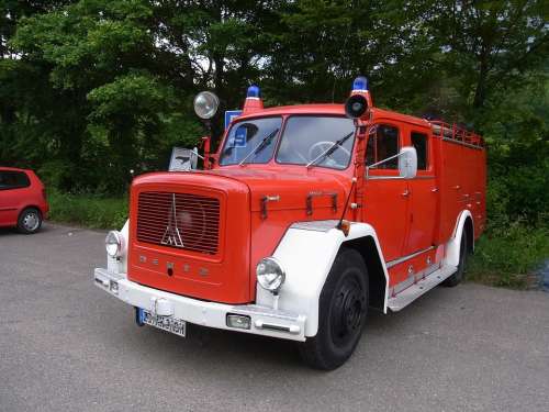 Auto Oldtimer Fire Red Fire Truck