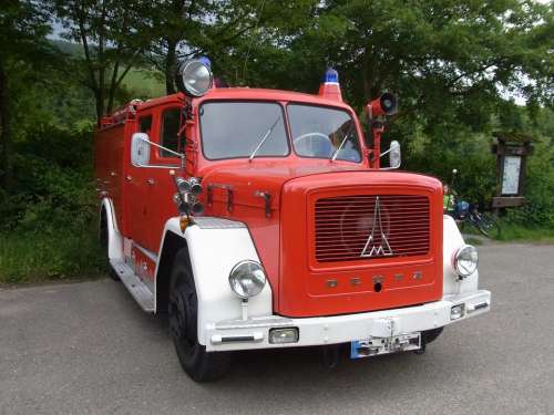 Auto Oldtimer Fire Red Fire Truck