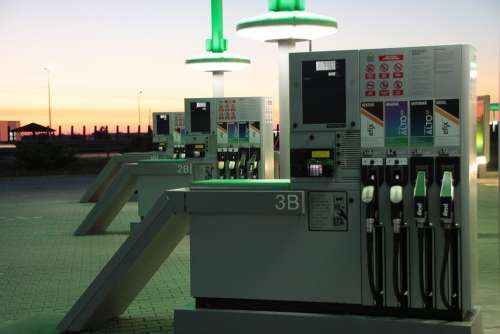 Auto Cars Diesel Energy Gas Night Petrol Pumps
