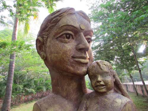 Baby Child Infant Mother Statue Dharwad India