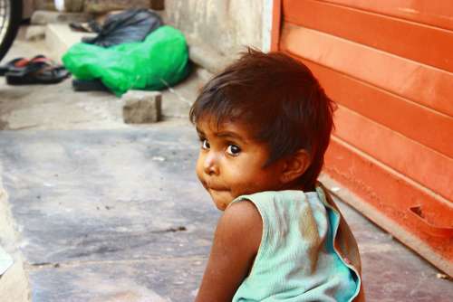 Baby Infant Child Indian India Poor Face