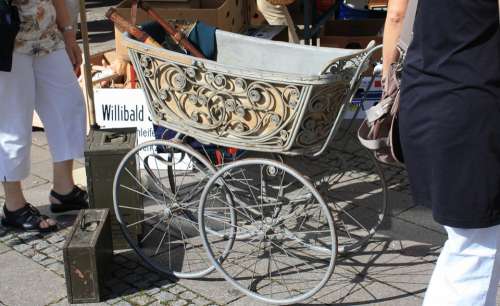 Baby Carriage Doll Prams Antique Flea Market Box