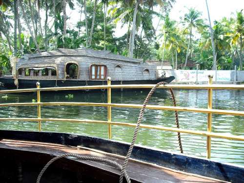 Backwaters Kerala India River Houseboat Boat