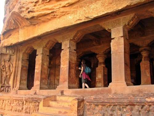 Badami Cave Temples Sand Stone India Karnataka