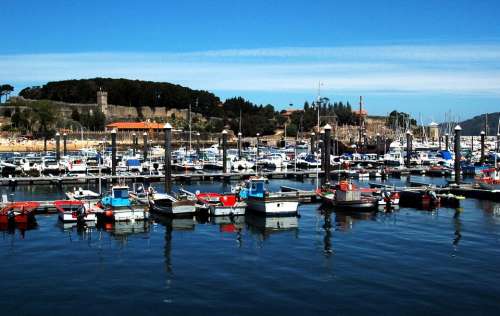 Baiona Galicia Port Sea Jetty Castle