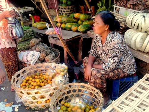 Bali Woman Market Indonesian