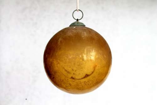 Ball Glass Yellow Glass Christmas Ornament