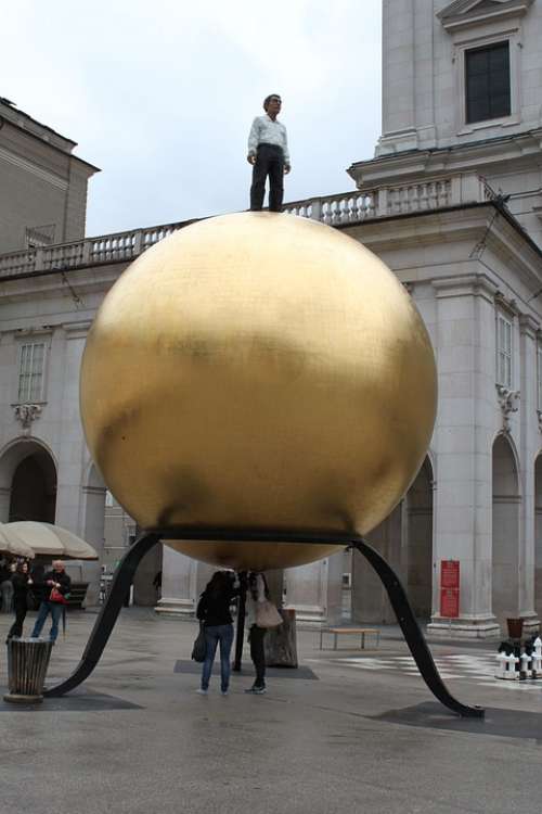 Ball Balls Gold Gold Ball Large Art Object Small