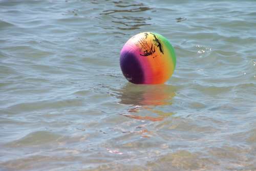 Ball Colored Sea Soccer Water Wave Objects