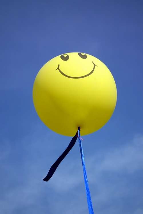 Balloon Sky Smile Yellow Happiness Joy Summer