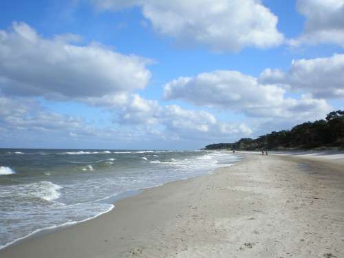 Baltic Sea Beach Clouds Island Of Usedom Germany
