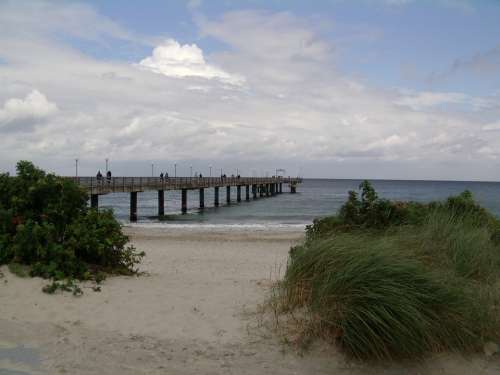 Baltic Sea Coast Beach Northern Germany Sea Bridge