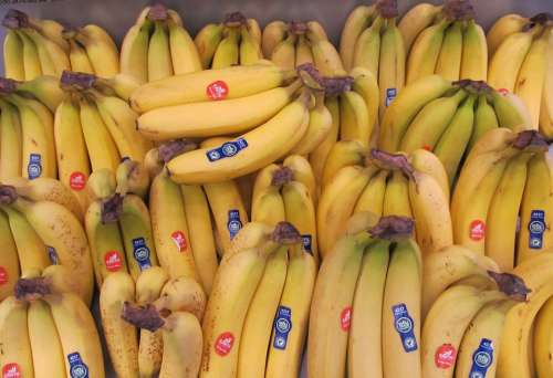 Bananas Yellow Fresh Fruit Healthy Raw Ripe