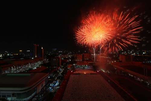 Bangkok Thailand Fireworks Celebration City