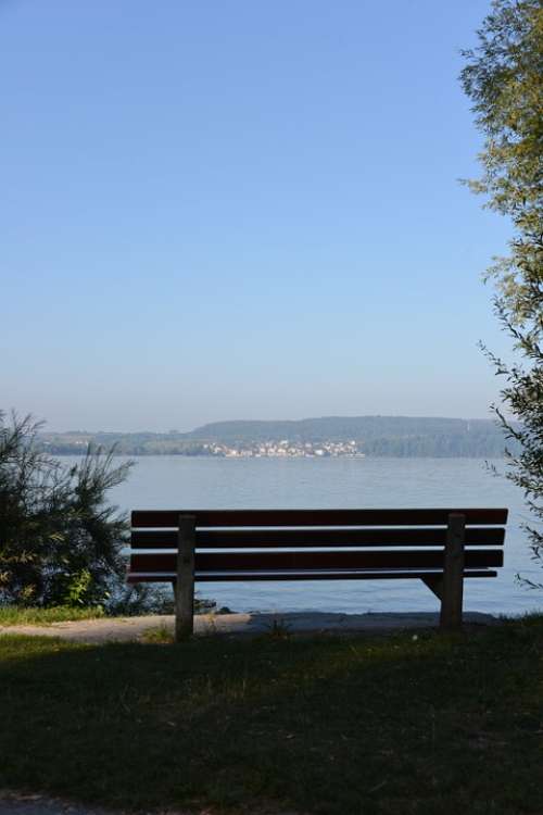 Bank Resting Place Lake Constance View Lake View