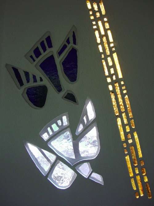 Baptismal Font Glass Mosaic Dove Ray Of Light