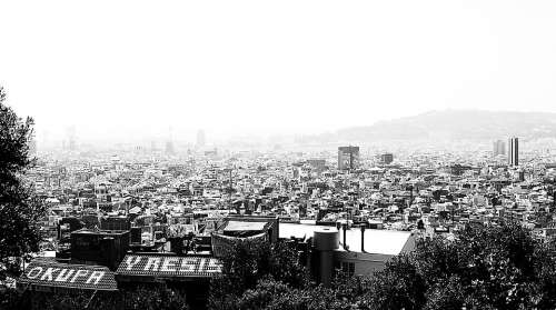 Barcelona Squatters Graffiti City Black And White