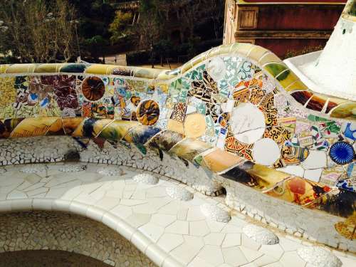 Barcelona Güell Park Gaudí Mosaics
