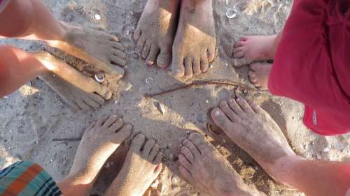Barefoot Feet Beach Sand Sand Beach Summer Sandy