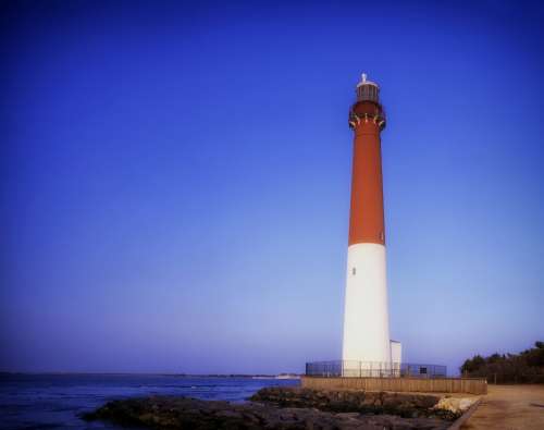 Barnegat Light Lighthouse Sea Ocean Bay Harbor