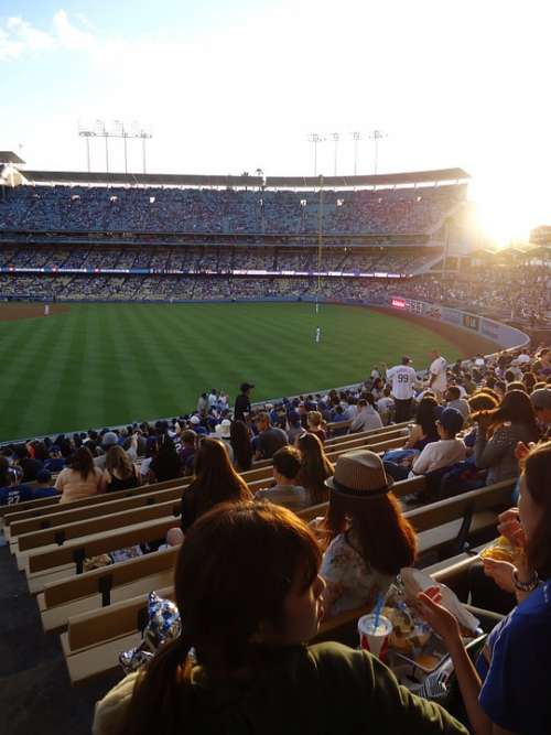 Baseball Dodgers Stadium Day Sun Bleachers