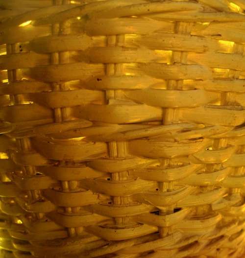Basket Weave White Yellow Light Container Craft