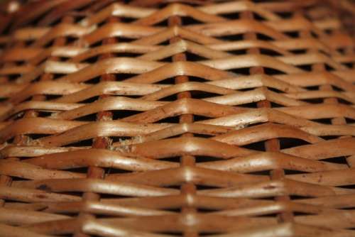 Basket Bamboo Net Webbing Handmade Traditional