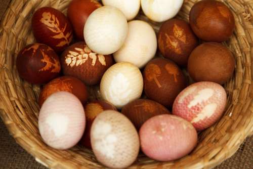 Basket Brown Celebration Decoration Easter Egg