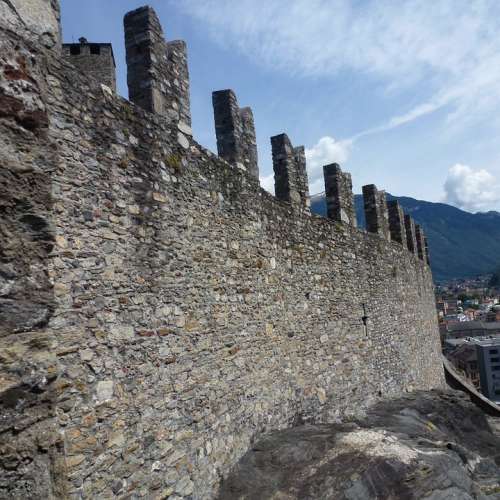 Battlements Wall Stone Wall Castelgrande Bellinzona