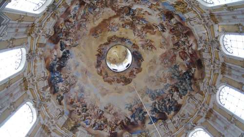 Bavaria Ettal Monastery Church Dome Baroque