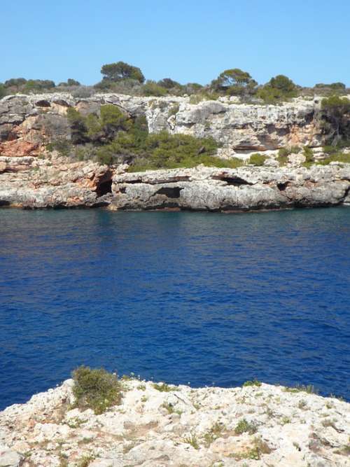 Bay Maritime Rock Mallorca Mediterranean Water