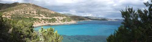 Bay Sardinia Cala Regina Panorama Turquoise Water