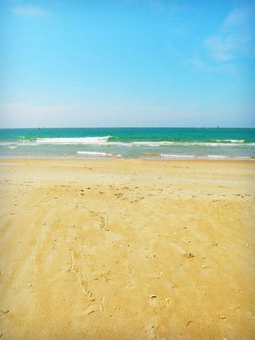 Beach Nature Marine Sand Sky Blue Horizon Sea