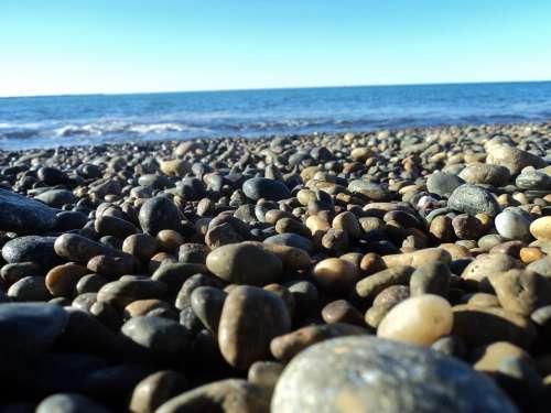 Beach Stones Mar Background Ocean Beira Mar Water