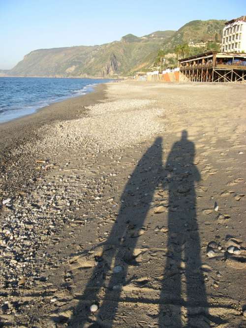 Beach Sea Shadow In Love Sun