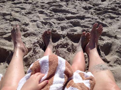 Beach Feet Beach Feet Summer Mother Child Snuggle