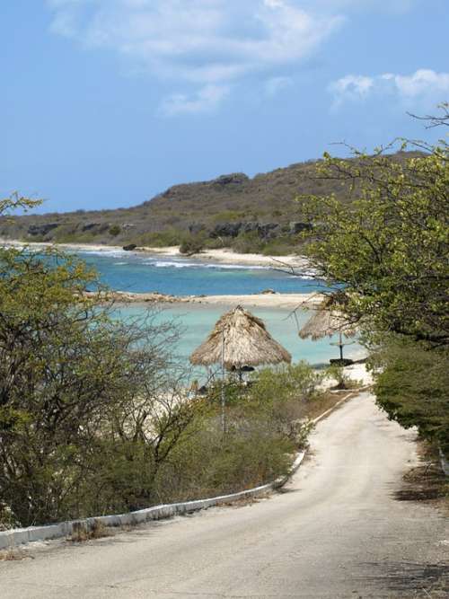 Beach Road Caribbean Antilles Sand Beach