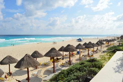 Beach Cancun Tourist Mar Architecture