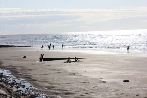 Beach Sea Sand Sky Sun Atlantic Water Normandy