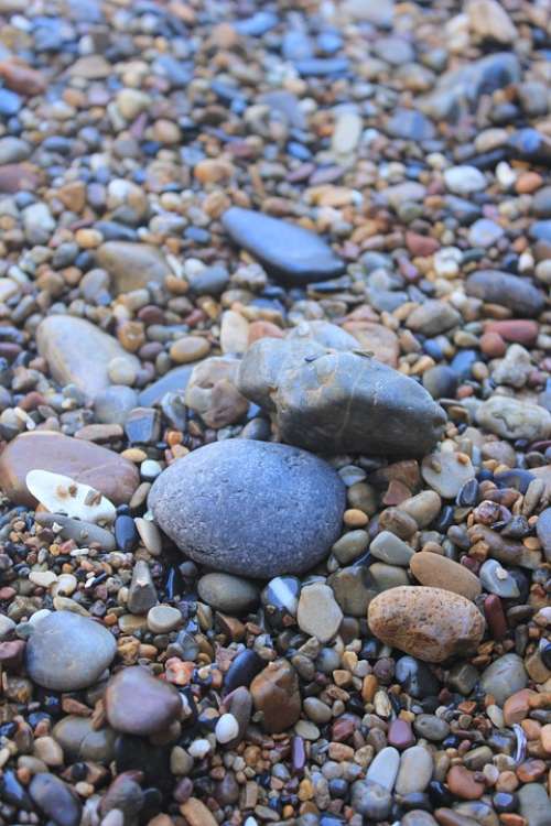 Beach Cobblestone Stone The Sea Colorful Natural