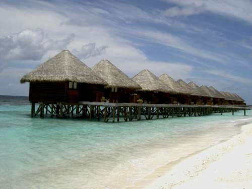 Beach Bungalow Romantic Summer Maldives