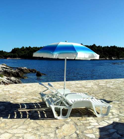 Beach Umbrella Beach Chairs Summer Holiday Sea