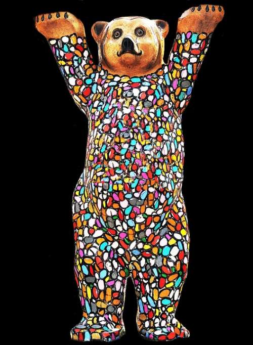 Bear Colorful Abstract Creative Color Mosaic