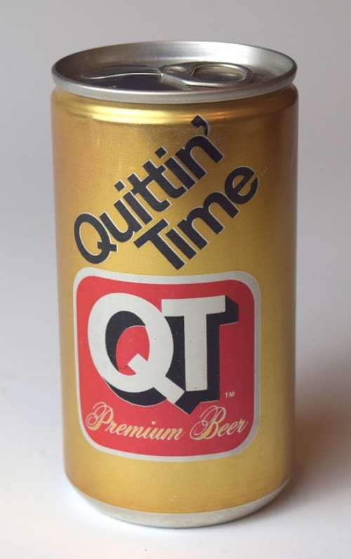 Beer Quit Quitting Can Vintage Tin Aluminum Work