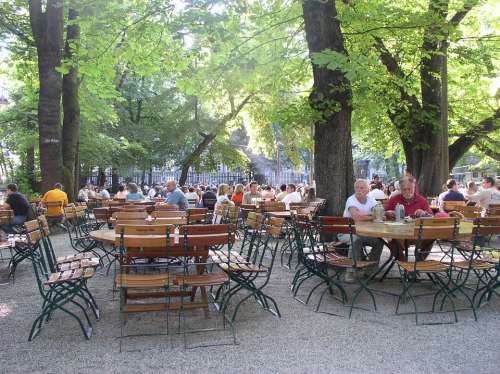 Beer Garden Restaurant Munich Chairs Dining Tables